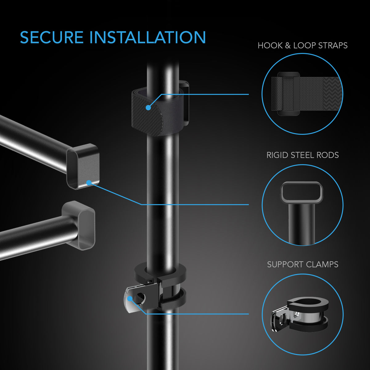 4x4' Steel Mounting Bars for Grow Tents U2088