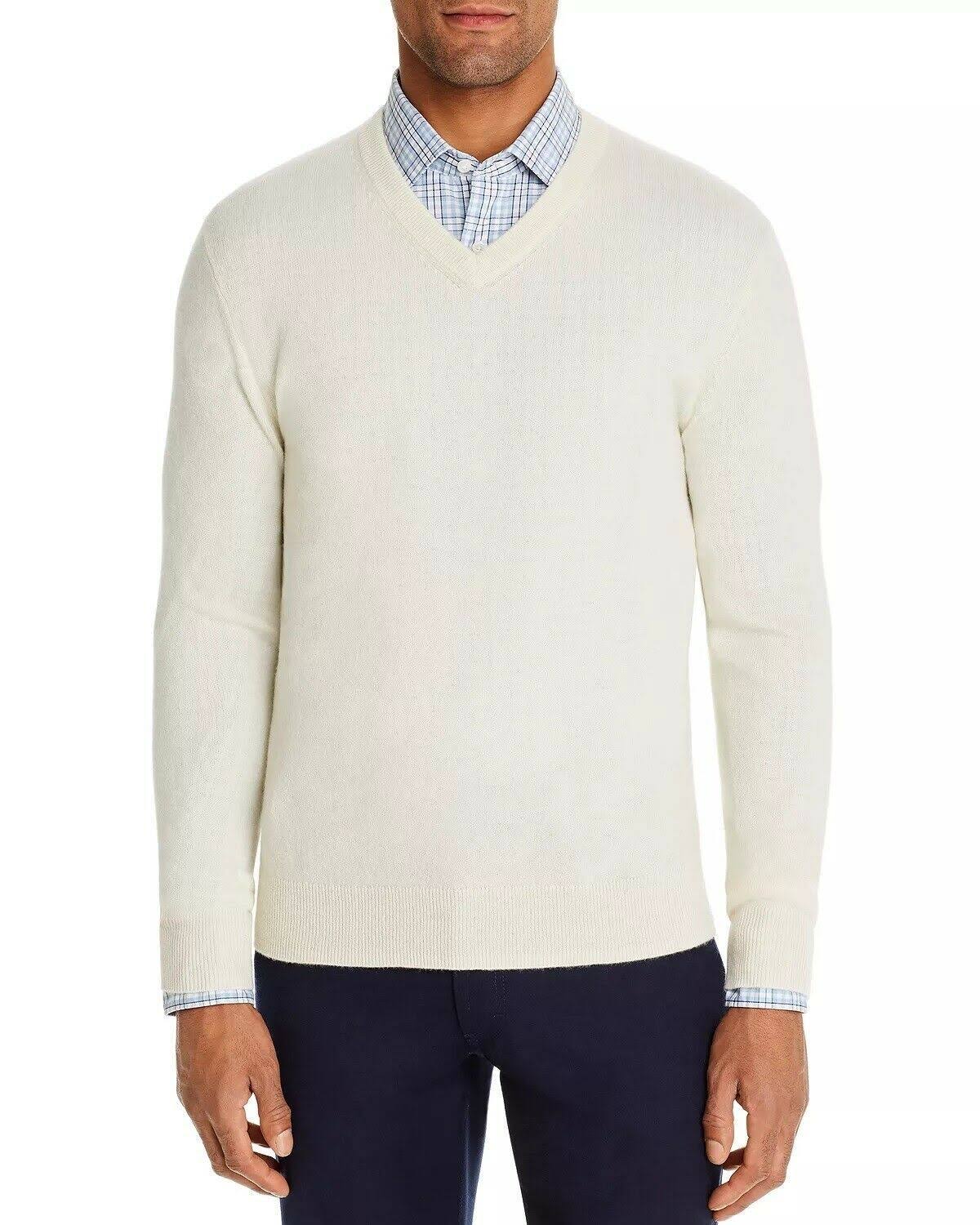 Ivory Cashmere V-Neck Sweater W277420
