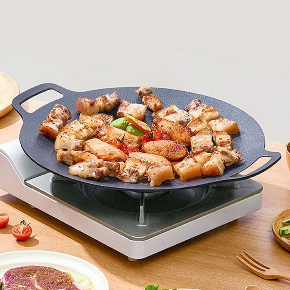 Nonstick BBQ Grill Pan with Metal Handles D6991