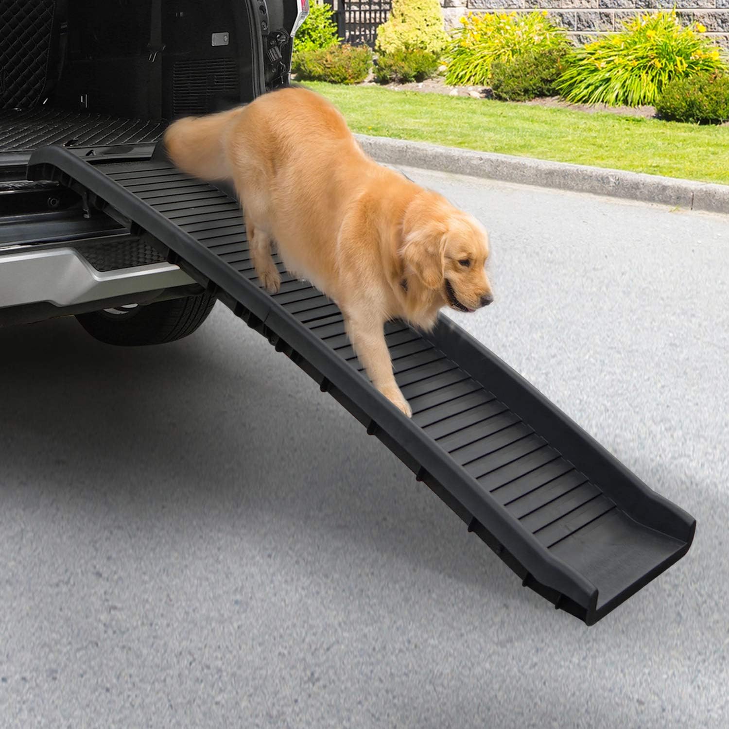 Heavy Duty Portable Folding Dog Ramp for SUV, Non-Slip Pet Stairs, Pack of 2 O194071