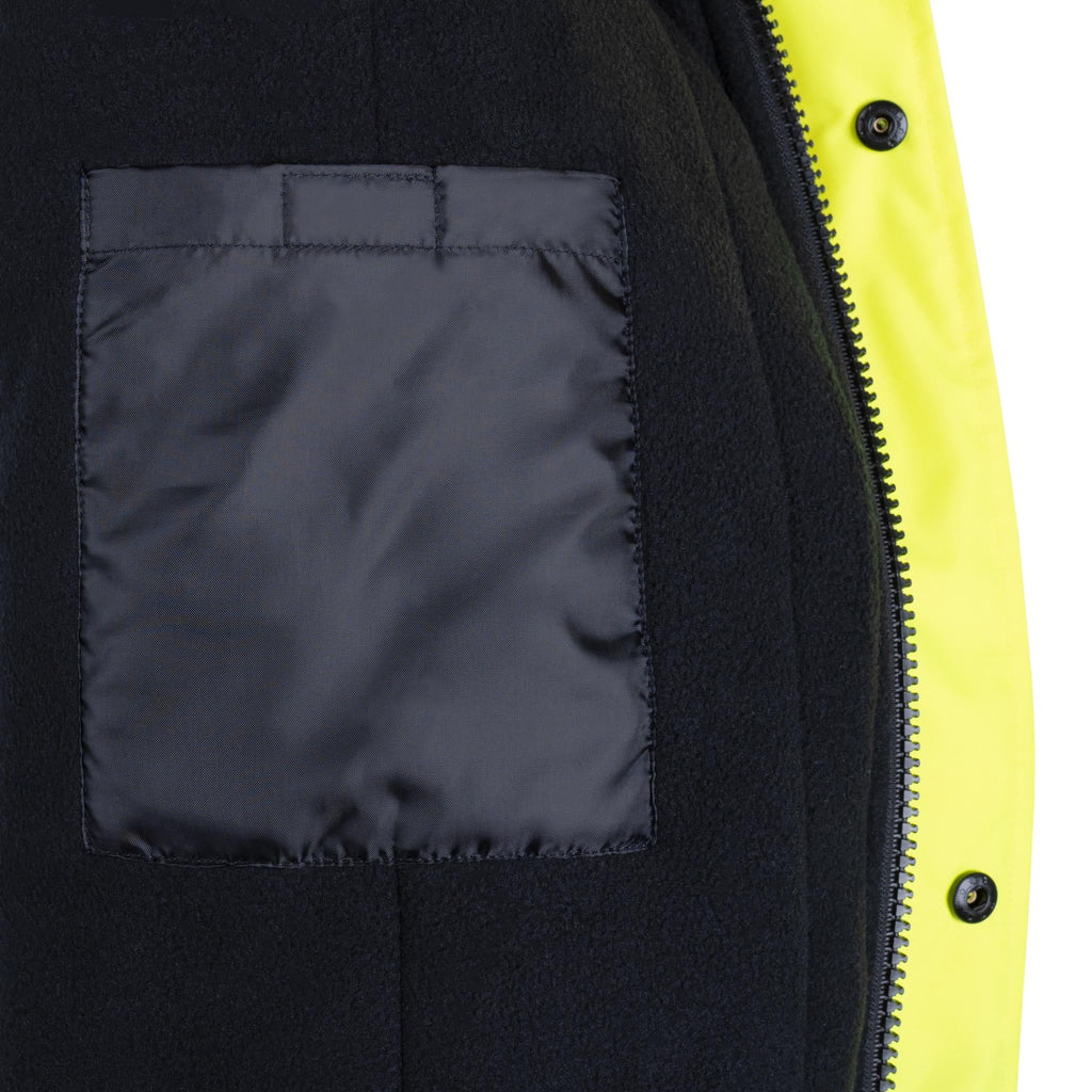 Hi-Vis Safety Jacket with Removable Hood, Yellow, XL F3486