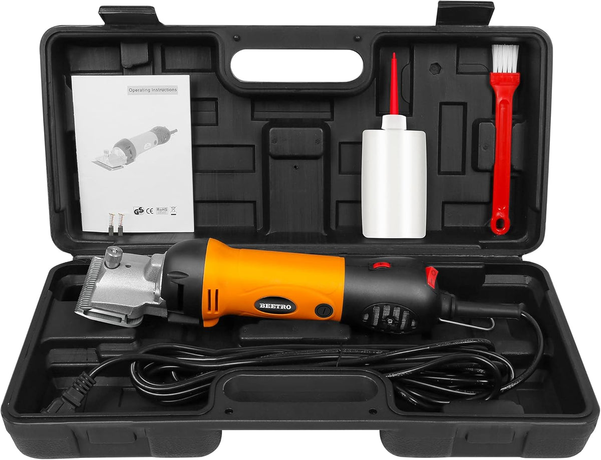Horse Clipper Electric Animal Grooming Kit with A Pair of Gloves, 500W Horse Shears K62397