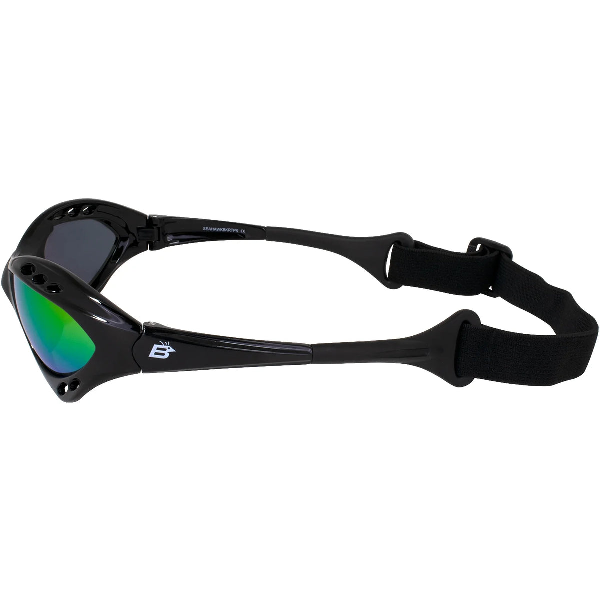 3 Pairs Padded Polarized Sunglasses with Strap Black Frame Blue Red Pink Mirror Lenses U350431