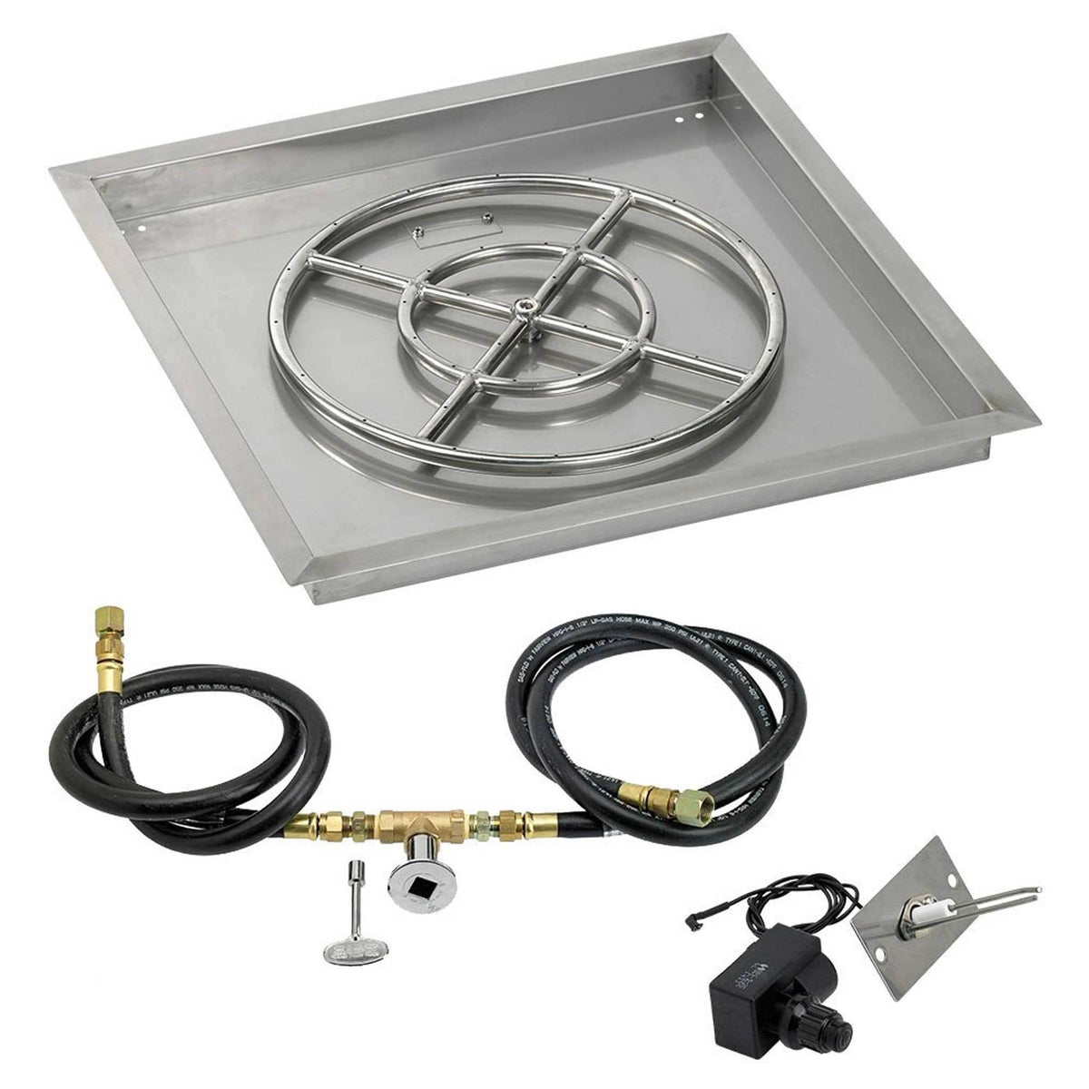 36x22 Square Drop-In Pan with Spark Ignition Kit Propane Fire Pit Ring K551298