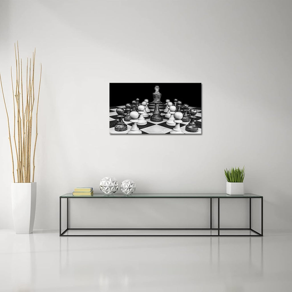 Black and White Chess Canvas Wall Art 20x36inch L450610