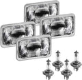 4x6 Rectangular Conversion Headlights Kit Sealed Beam Glass Lights with Halogen High/Low Bulbs 60/55w 9003/H4 Pack of 2 N52699