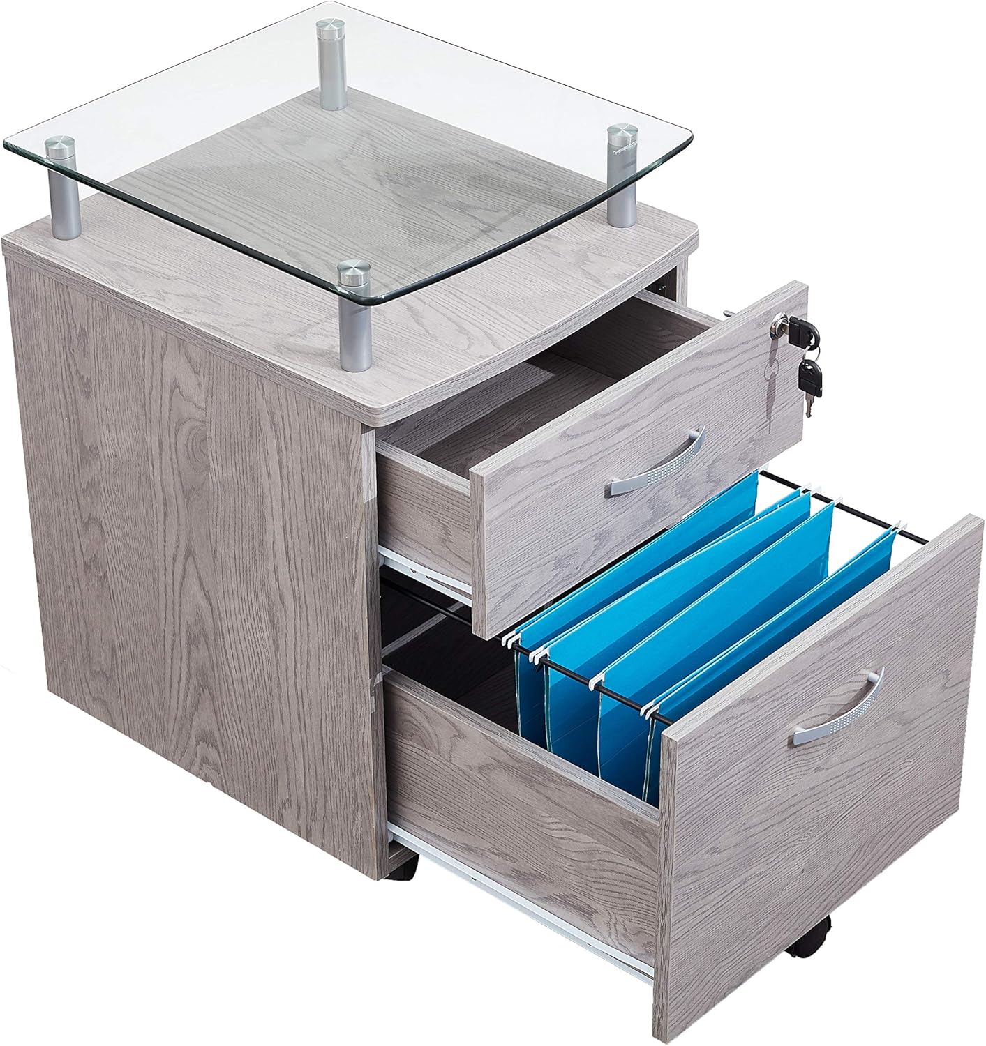 Gray Rolling File Cabinet K271