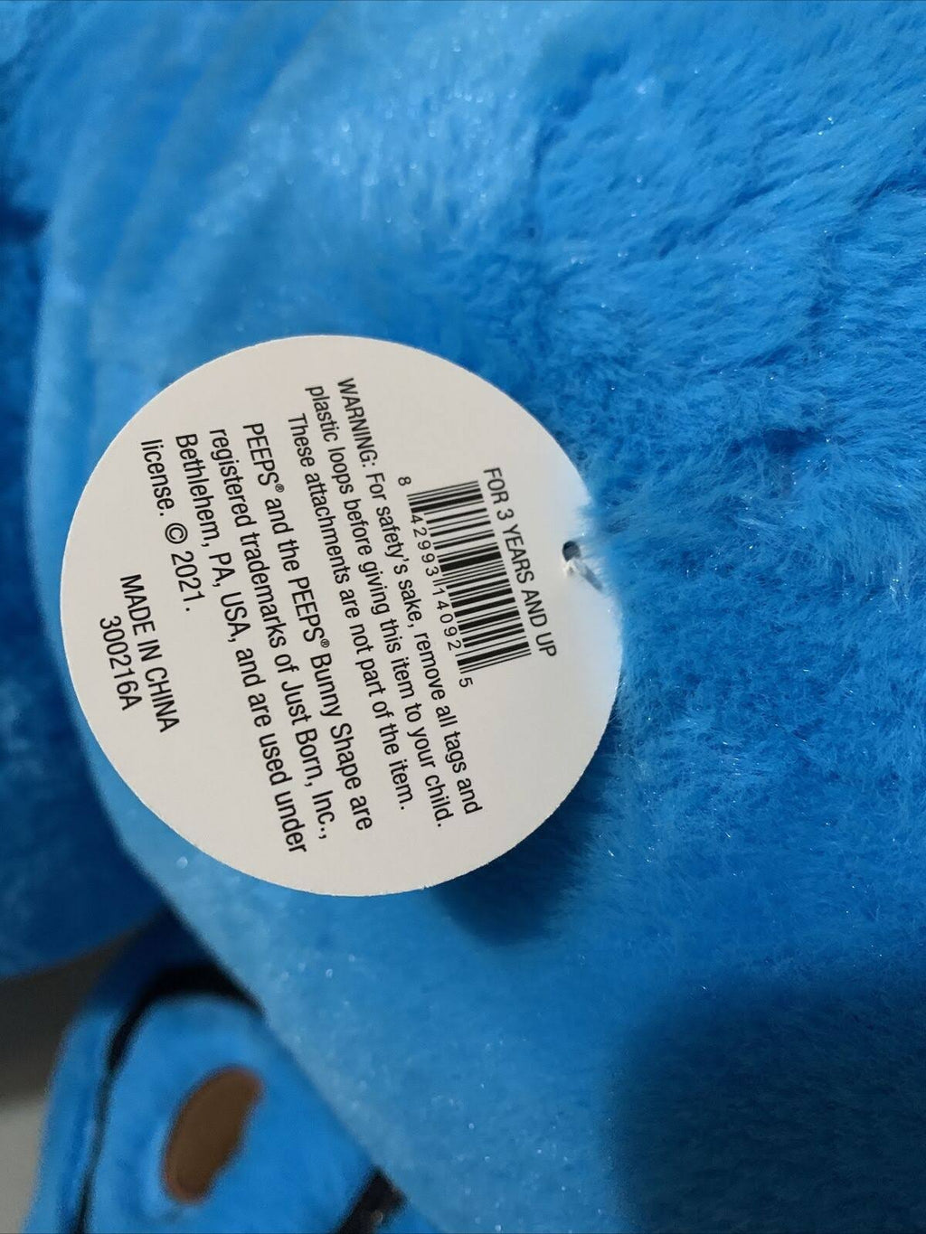 Blue Mustache Bunny Plush E513