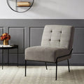 Grey Pintuck Armless Accent Chair N583