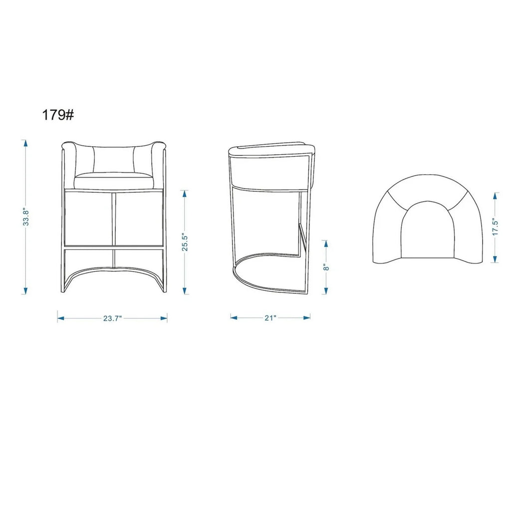 Camel and Black Metal Counter Height Bar Stool (Set of 3) F5370