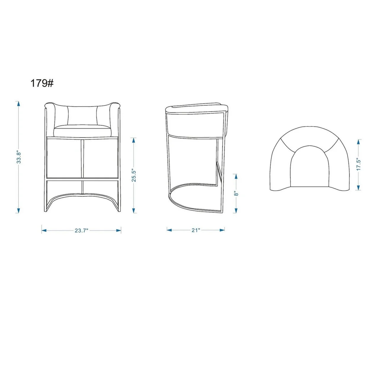 Camel and Black Metal Counter Height Bar Stool (Set of 3) F5370
