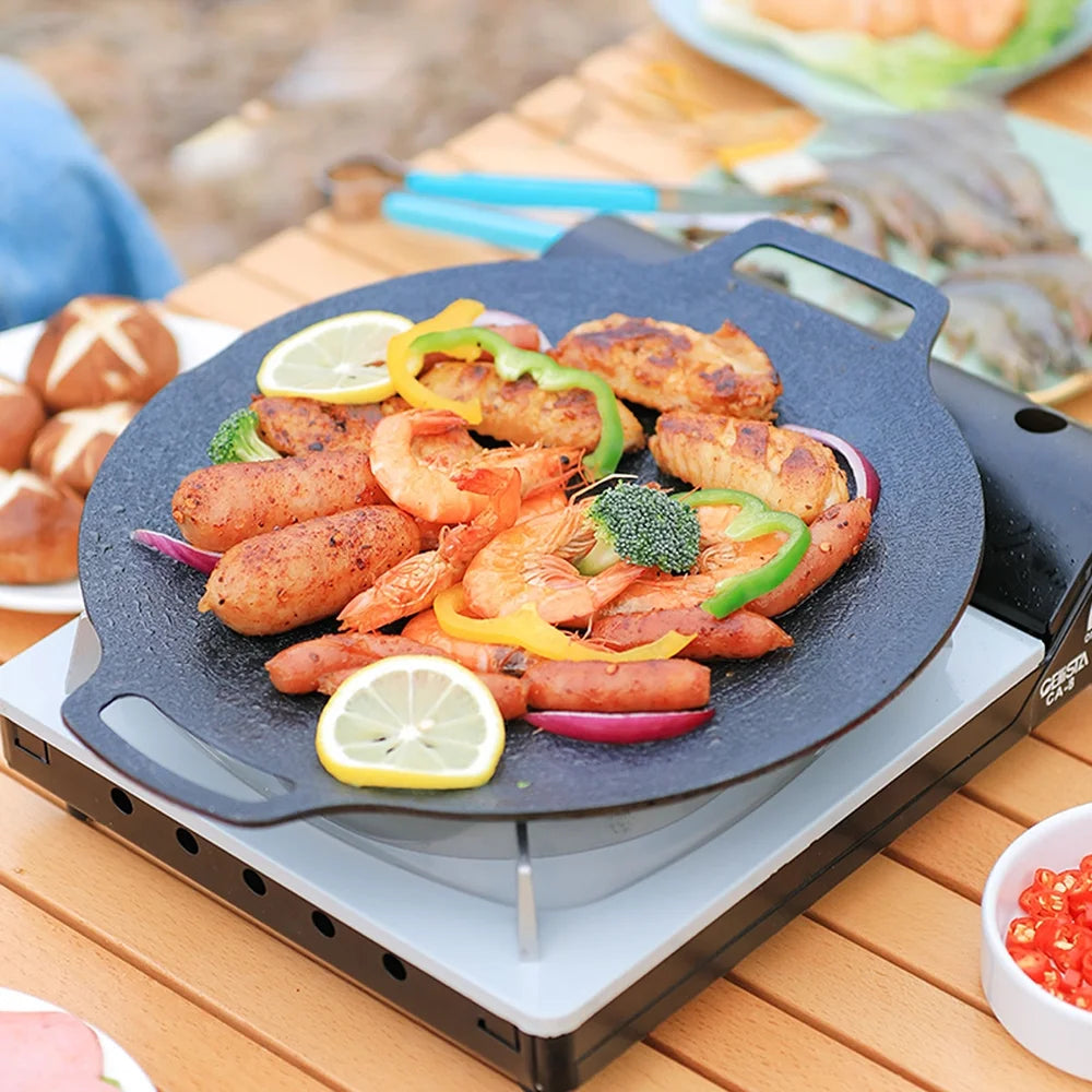 Nonstick BBQ Grill Pan with Metal Handles D6991