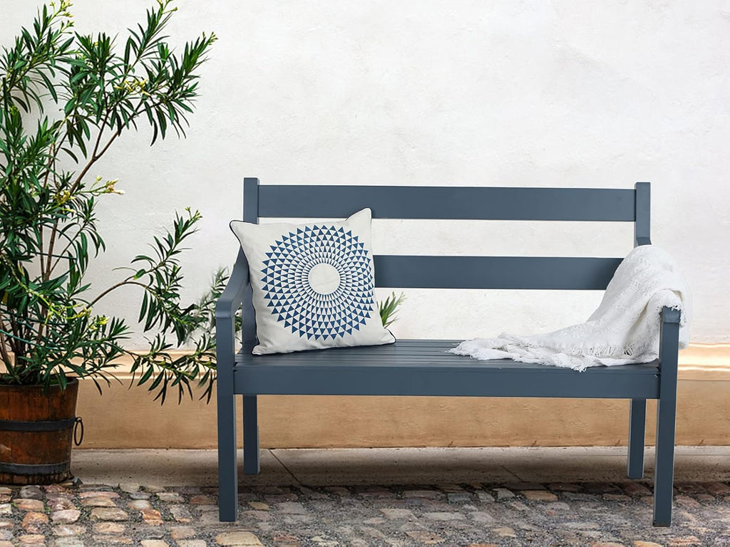 2-Person Acacia Wood Bench with Backrest and Armrest V77684