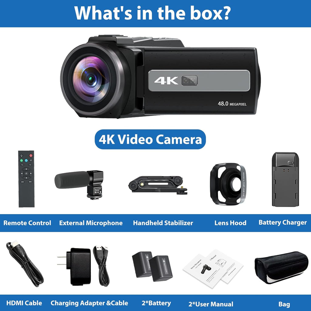 4K 48MP WiFi Vlogging Camera with Touch Screen IR Night Vision K8613
