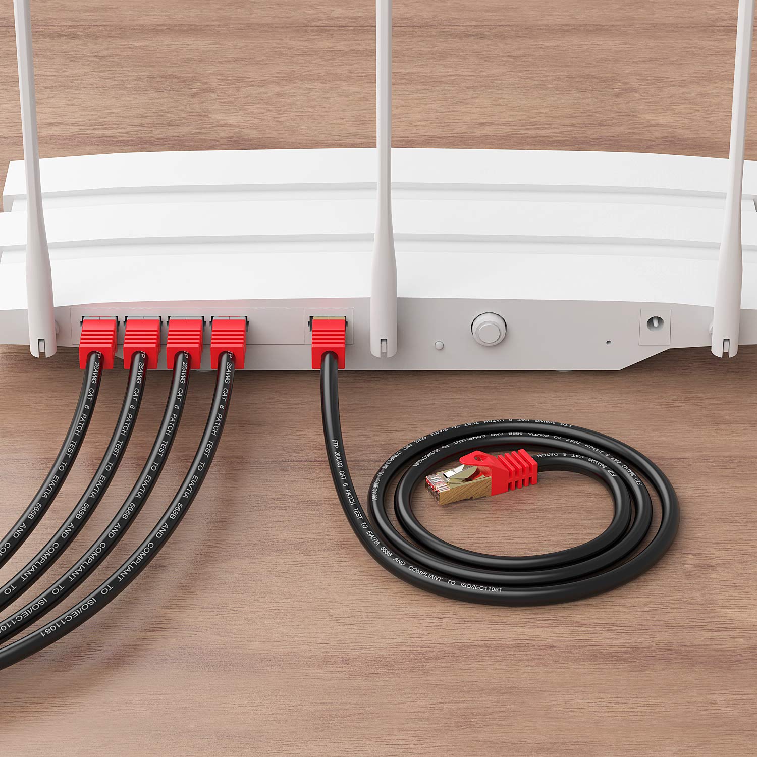 Outdoor Cat 6 Ethernet Cable 350ft 26AWG Heavy-Duty FTP Waterproof Direct Burial J876