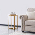 Gold Marble Top End Table Q343047