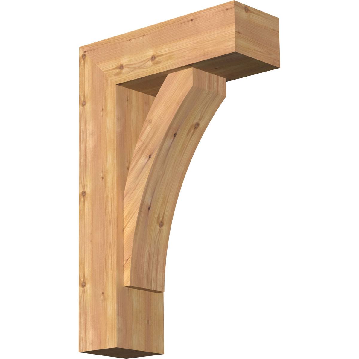 Thorton Block Smooth Bracket with Offset Brace, Western Red Cedar B97849