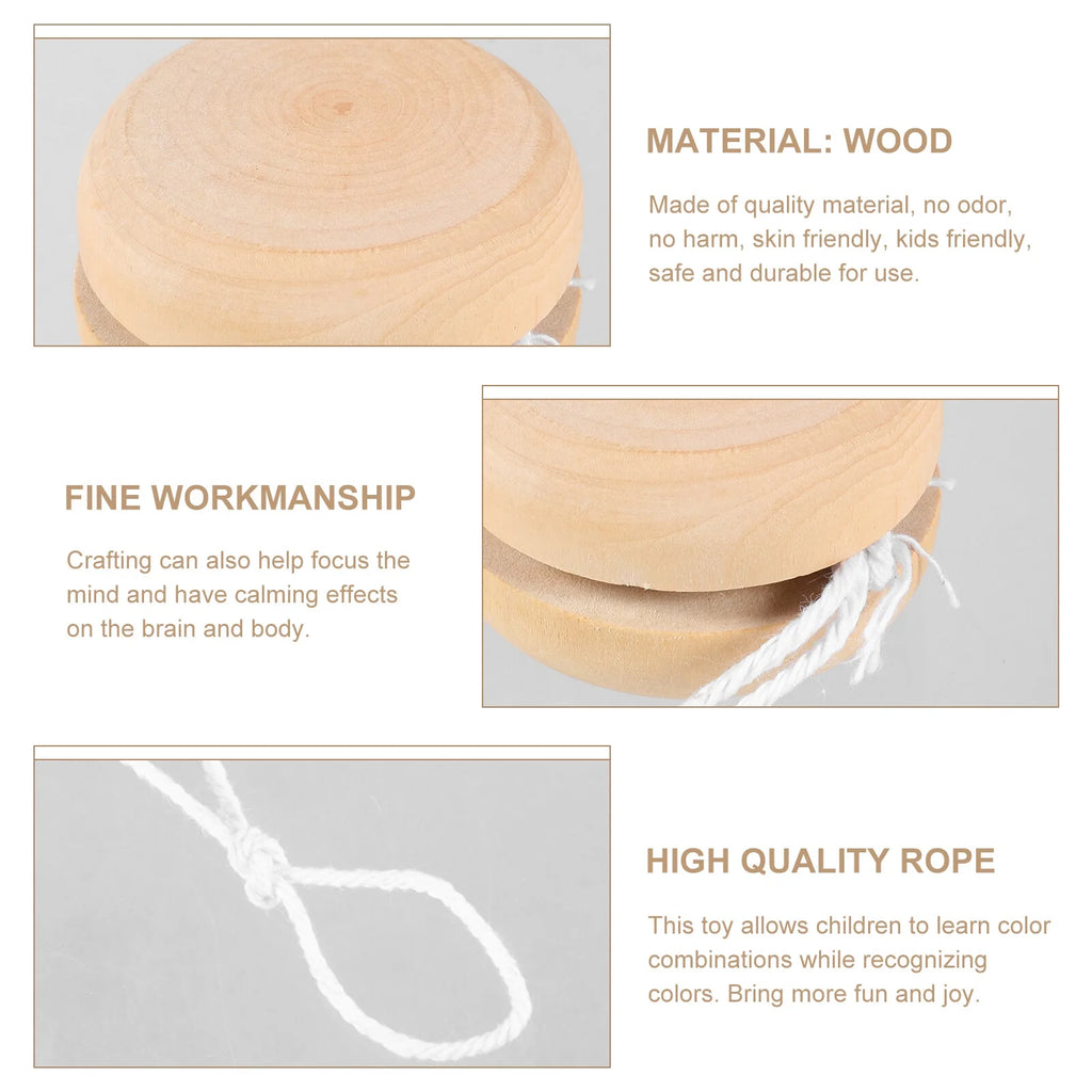 10 Pcs Unfinished Wood Yo-yo E895