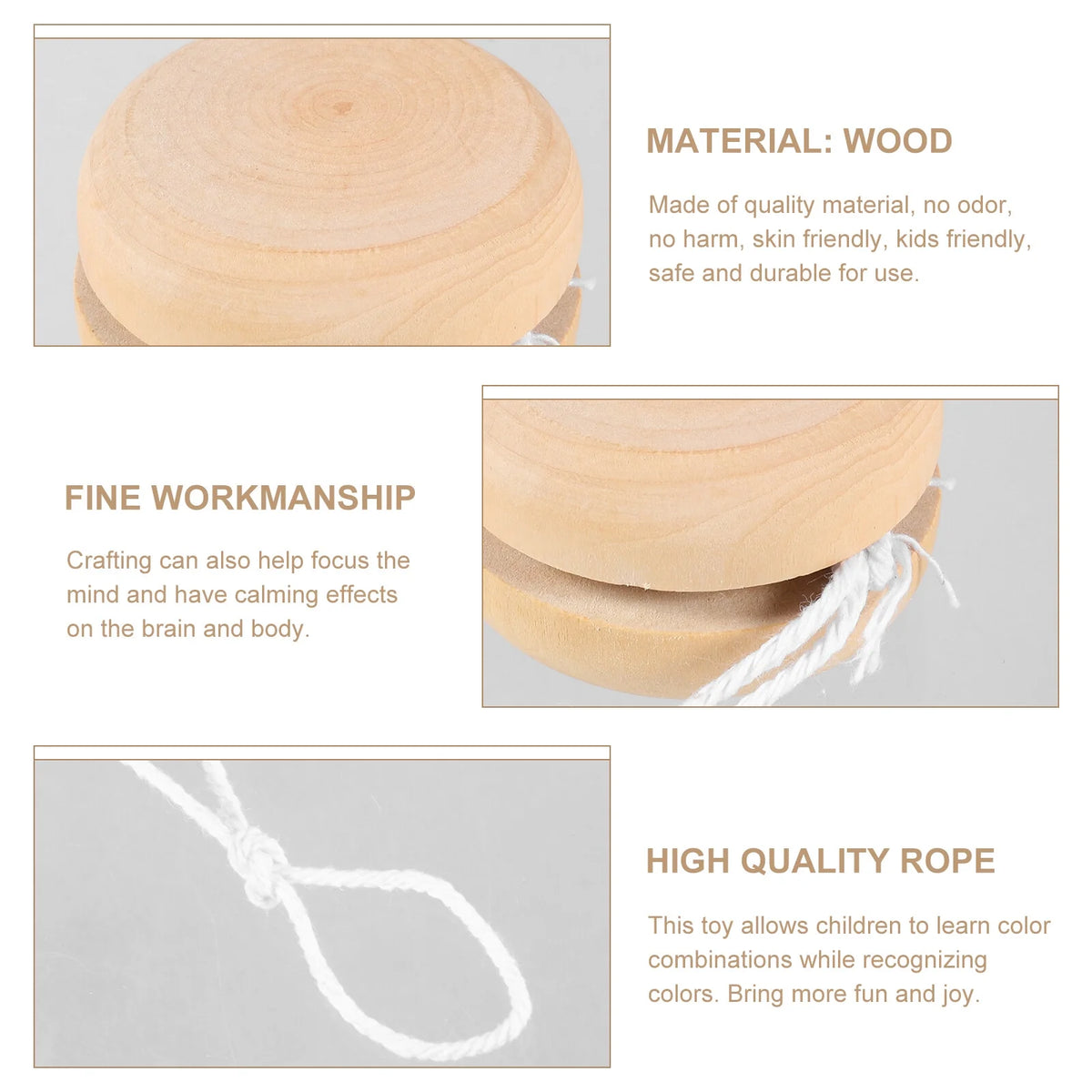 10 Pcs Unfinished Wood Yo-yo E895
