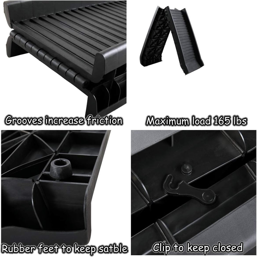 Heavy Duty Portable Folding Dog Ramp for SUV, Non-Slip Pet Stairs, Pack of 2 O194071