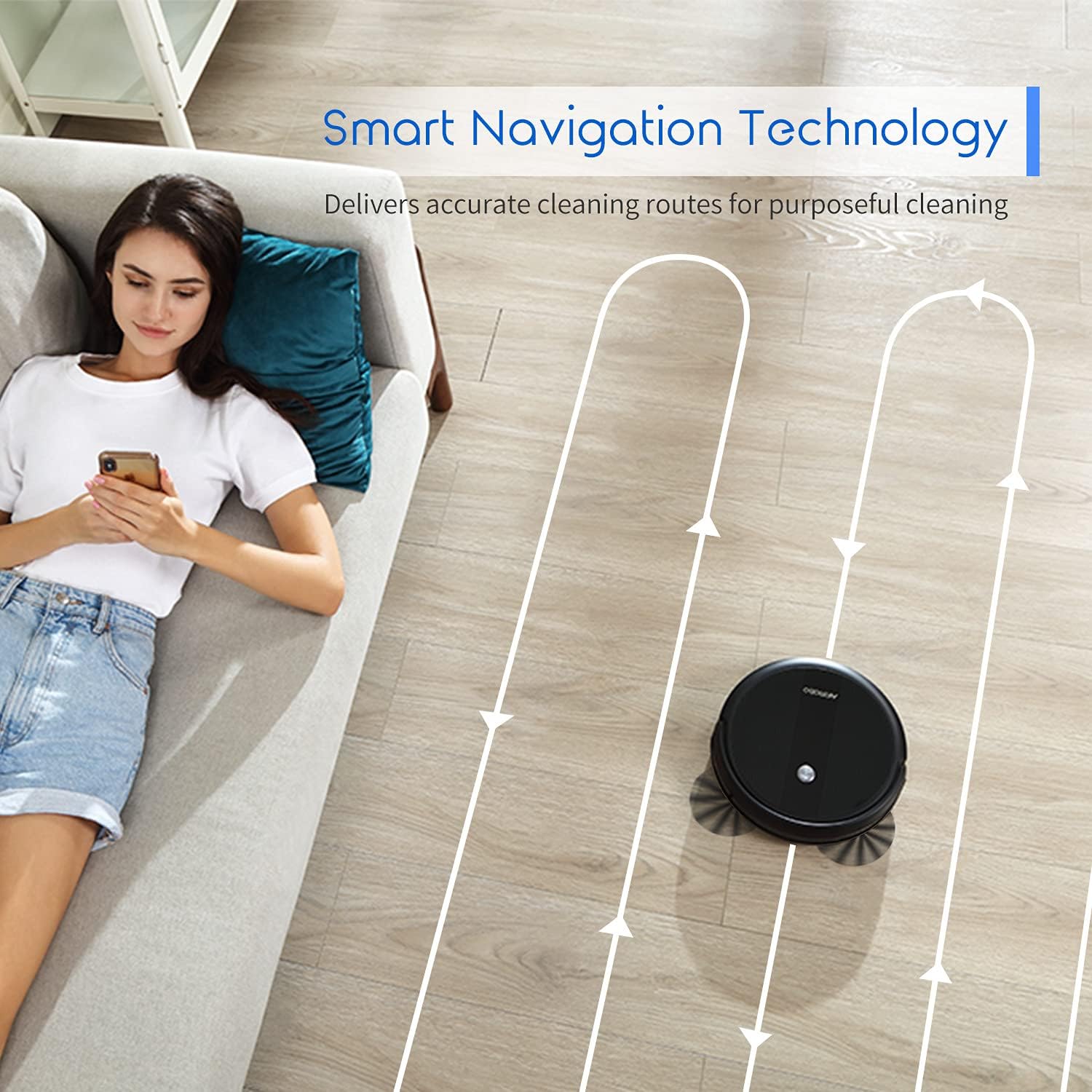 Robot Vacuum Cleaner, 2600Pa Suction, WiFi Connected, Self Charging T610