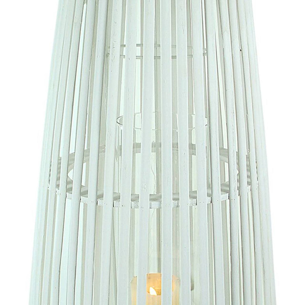White Large Glass Hurricane Lantern R937637