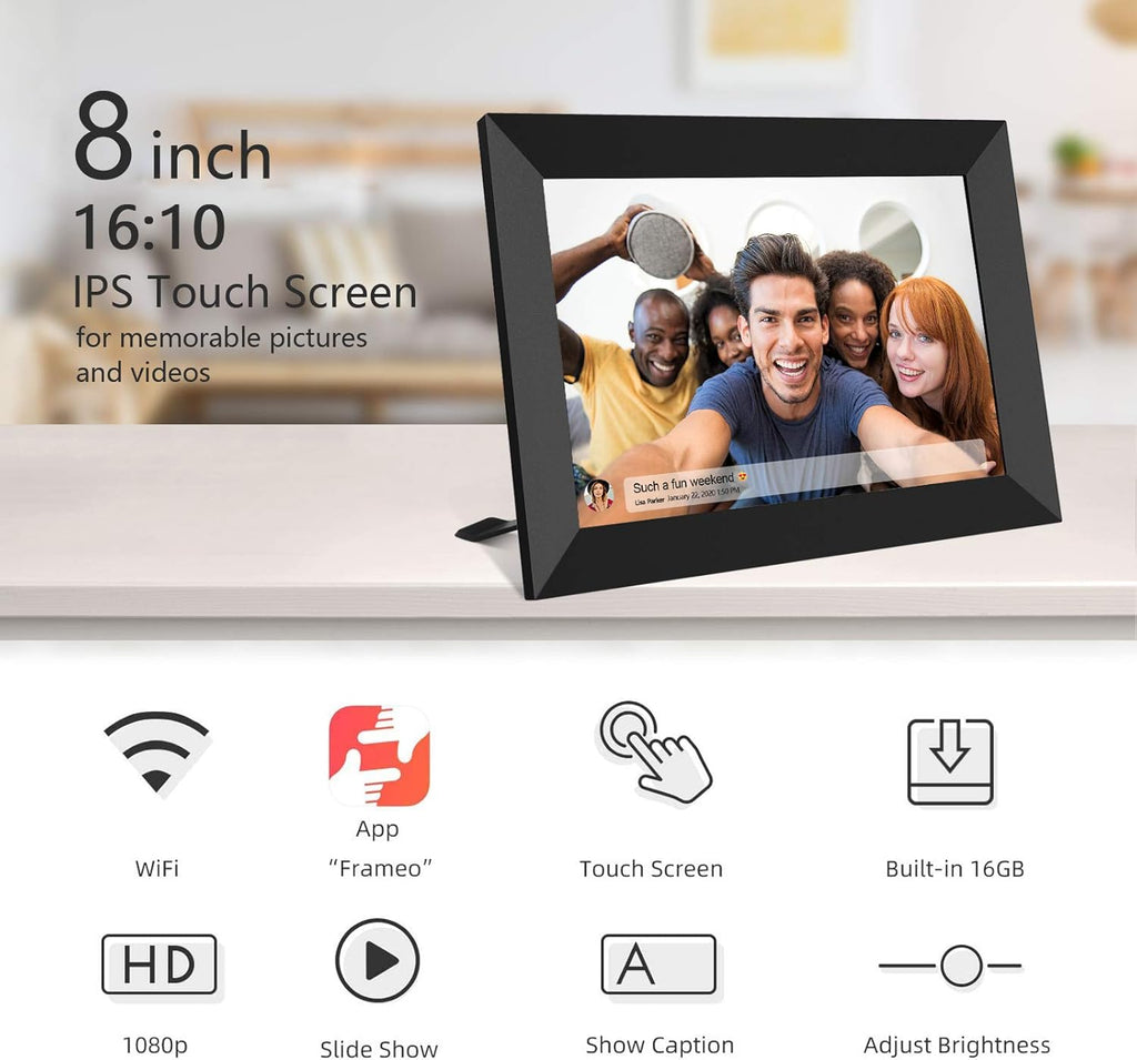 8 Inch Smart WiFi Digital Photo Frame with Touch Screen A6973
