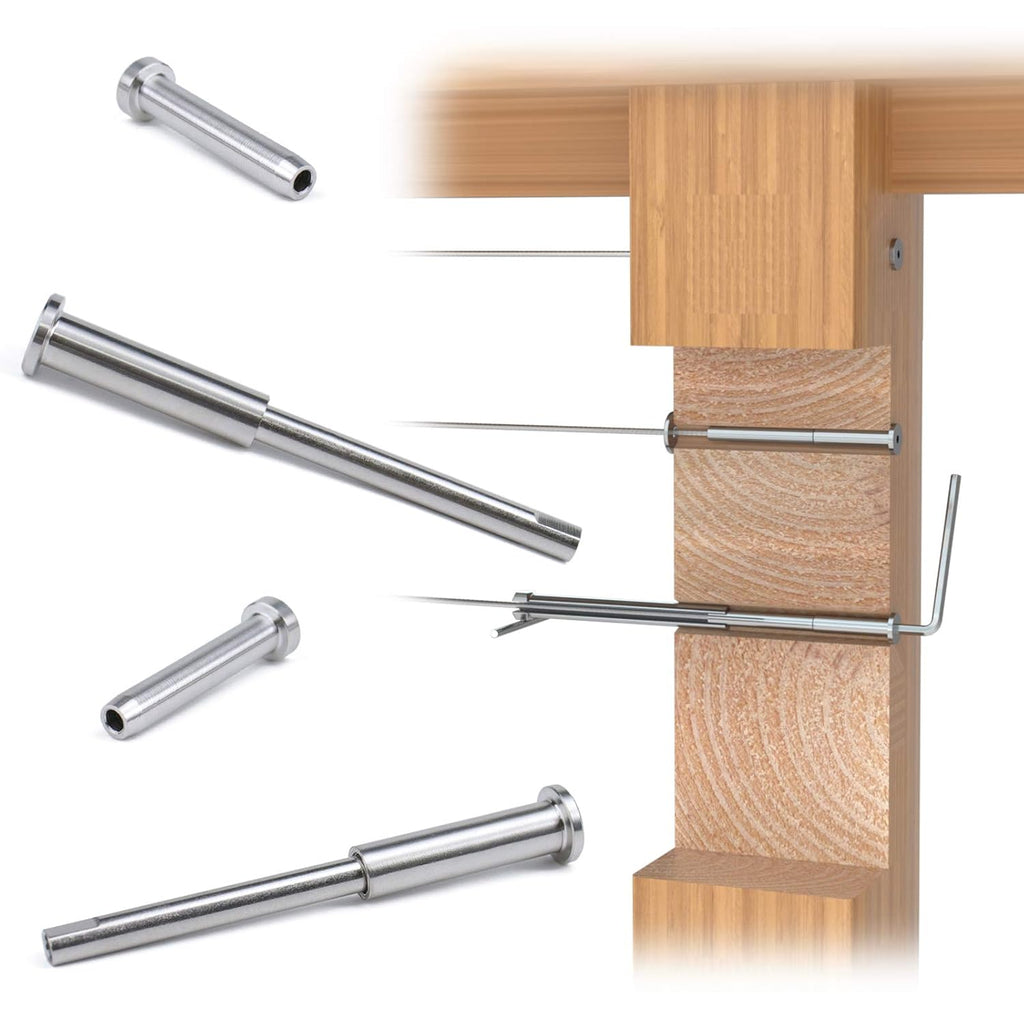 1/8 Invisible Cable Railing Kit with Turnbuckle Swage Threaded Stud and Stemball F4207