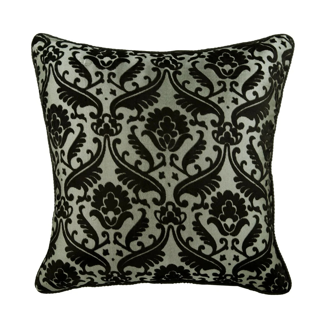 18x18 inch Black & Grey Burnout Velvet Throw Pillow Cover O7385