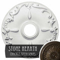 18 inchod x 3 1/2 inchid x 1 1/4 inchp Hand-Painted Stone Hearth Crackle Ceiling Medallion F78863