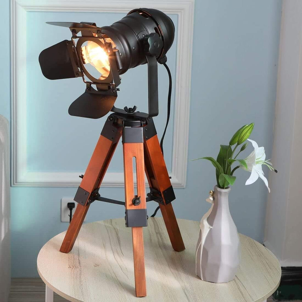 Adjustable Tripod Wood Table Lamp W29903