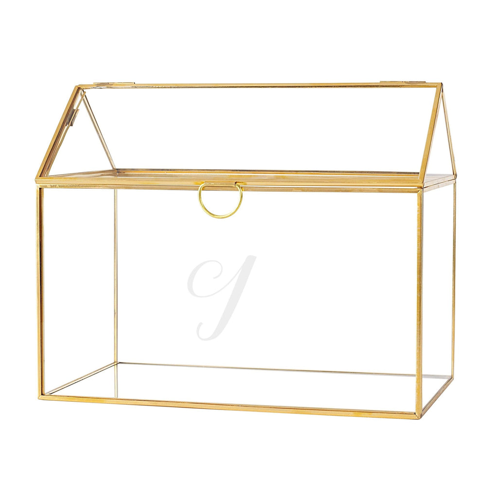 Gold Glass Terrarium Card Holder P540474