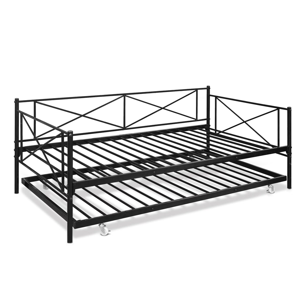 Twin Size Metal Daybed and Trundle D924