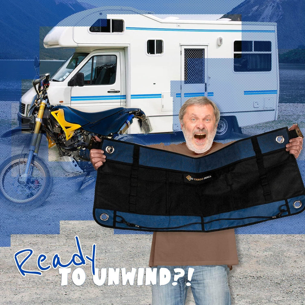 E-Track Hanging Trailer Organizers with Mesh Pockets, 34 in Long x 15 in Tall, 4-Pack O877958