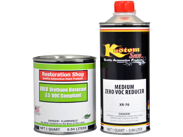 Silver Blue Metallic Low VOC Urethane Basecoat Clearcoat Car Paint Quart Kit L2098