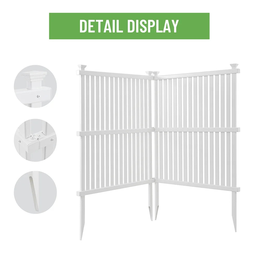 White Vinyl Outdoor Privacy Screen Panels Kit P461