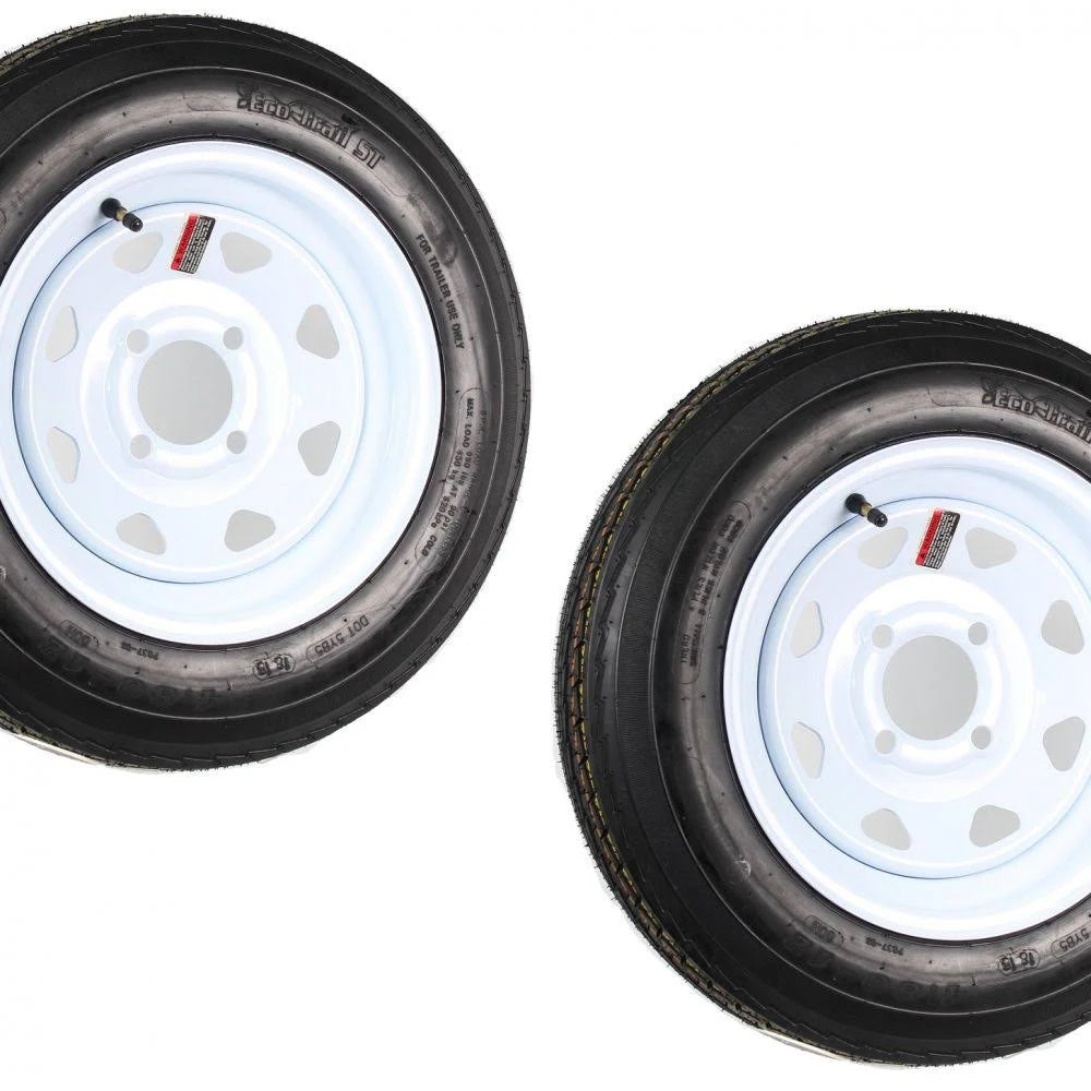 2-Pack Trailer Tire & Rim 4.80-12 12x22 Load C 4 Lug White Spoke K516029