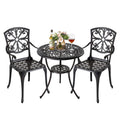 3 Piece Cast Aluminum Bistro Table Set with Umbrella Hole I518