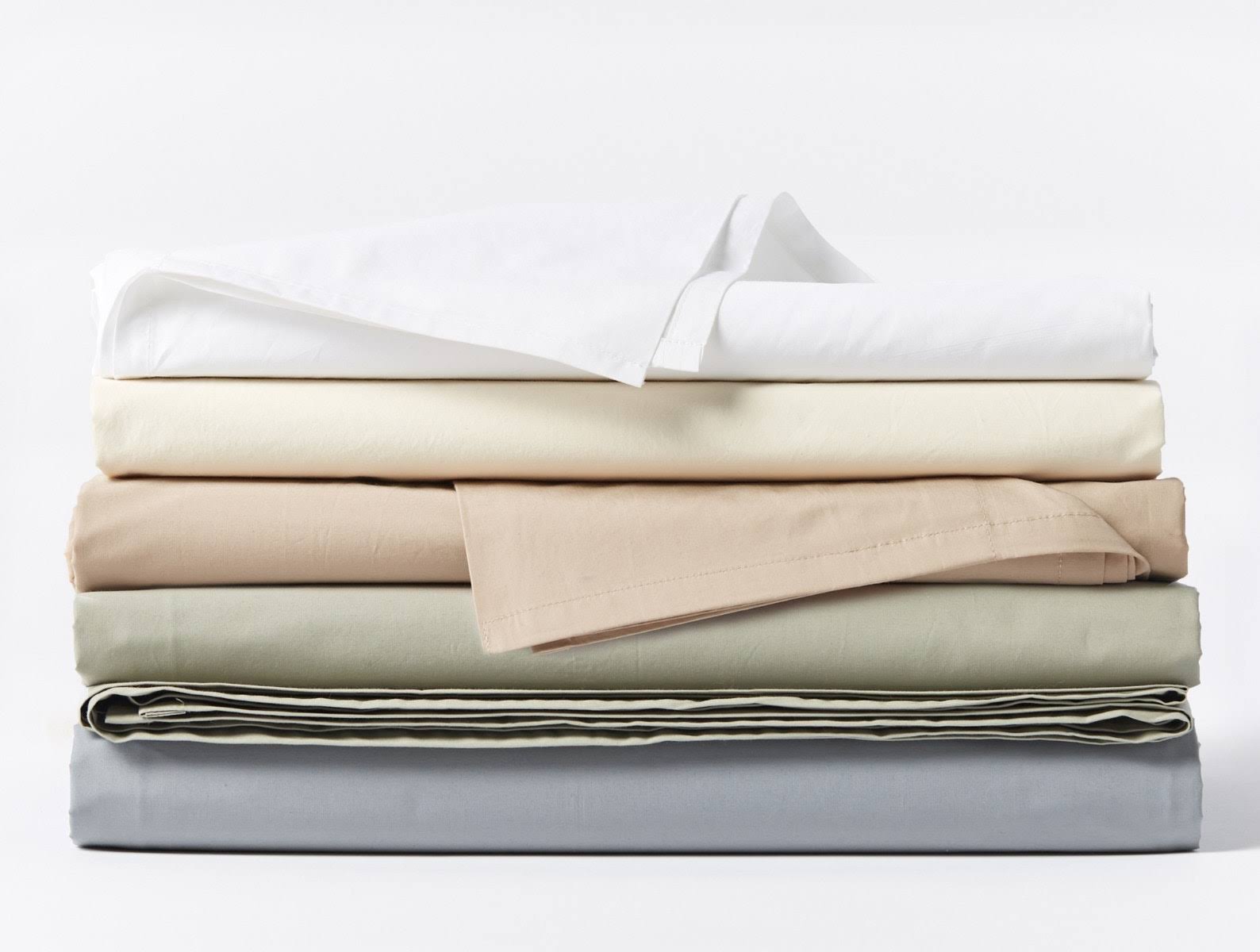 Organic 300 Percale Flat Sheet, Twin - Natural G558