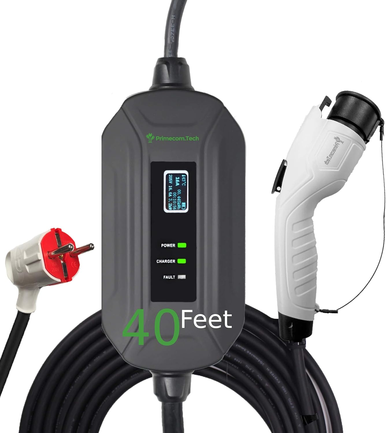 Portable Level 2 Electric Vehicle Charger, 50 Feet, NEMA L6-30P Y861