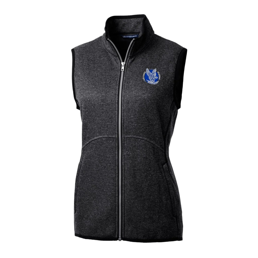 Heather Charcoal Full-Zip Sweater-Knit Vest B760075