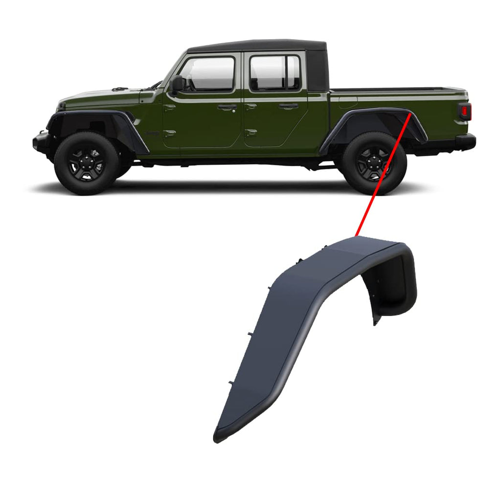 Matte Black Steel Tubular Rear Fender Flares J9165