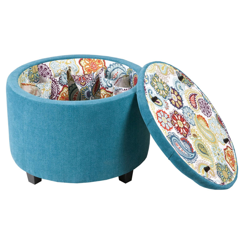Blue Storage Ottoman O1407
