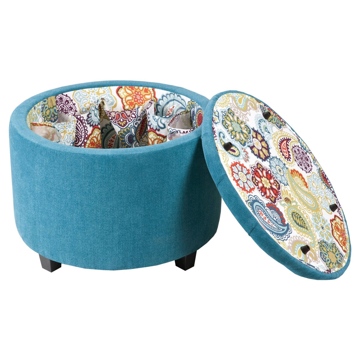 Blue Storage Ottoman O1407