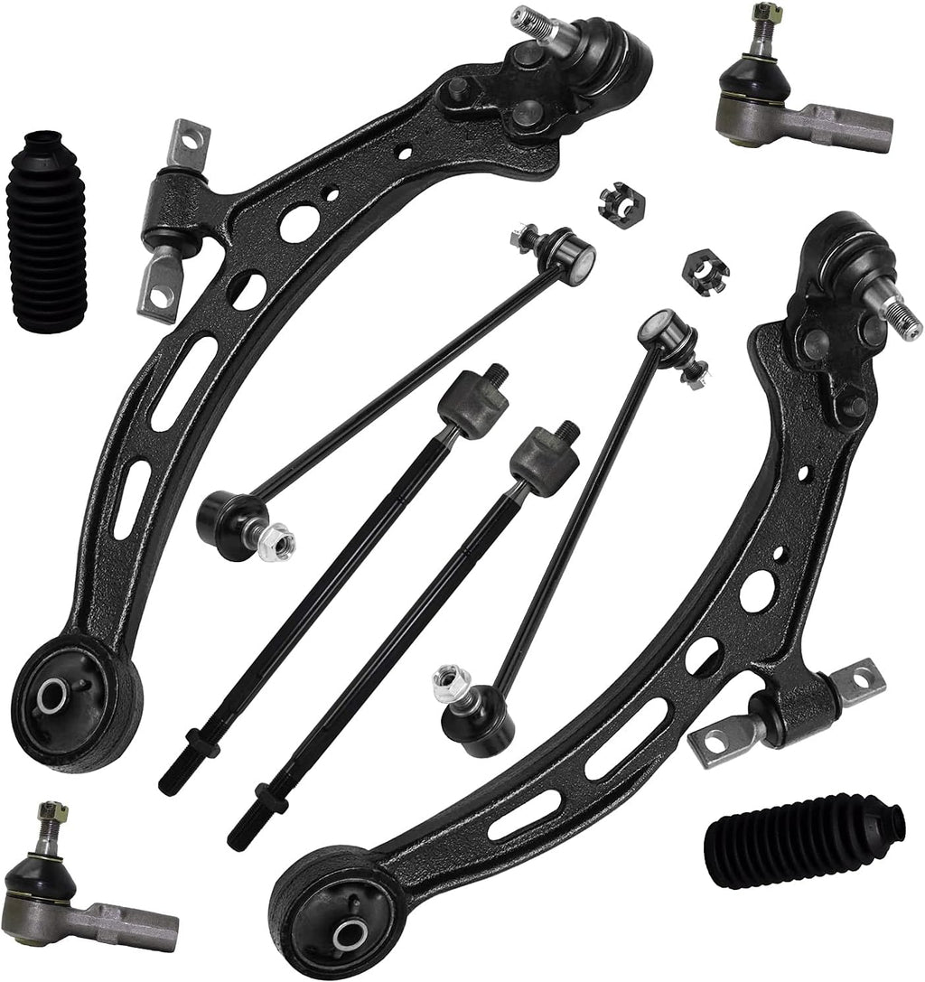 Front Lower Control Arm Ball Joints Tie Rods Sway Bars 10pc Set N250018