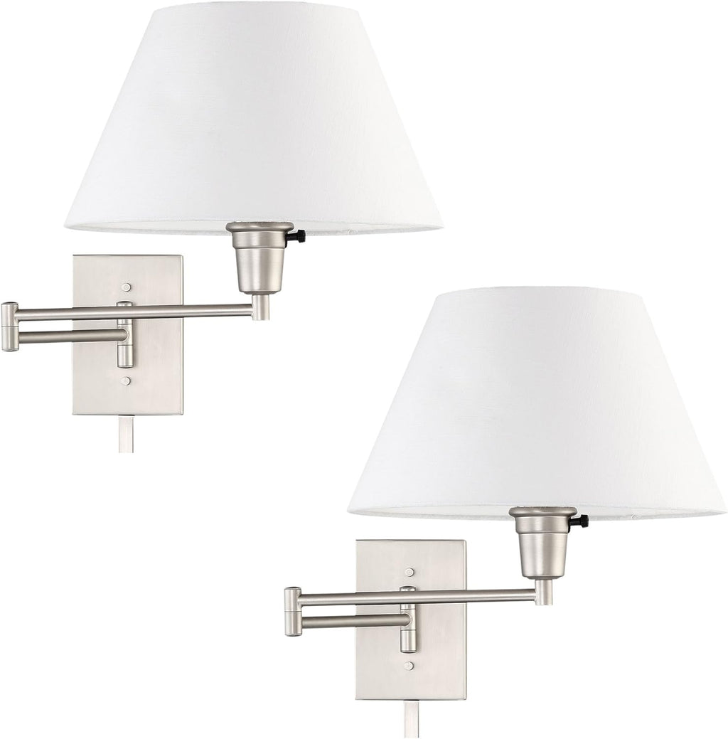 Black Swing Arm Wall Lamp with Opaque Paper Shade W56051