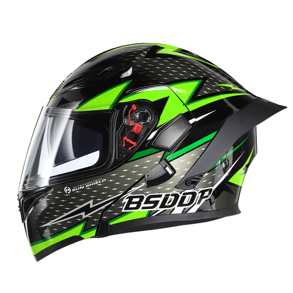 Motorcycle Dual Visor Flip up Full Face Helmet Y970