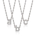 Diamond Accent Mini Initial Necklace in Sterling Silver W473