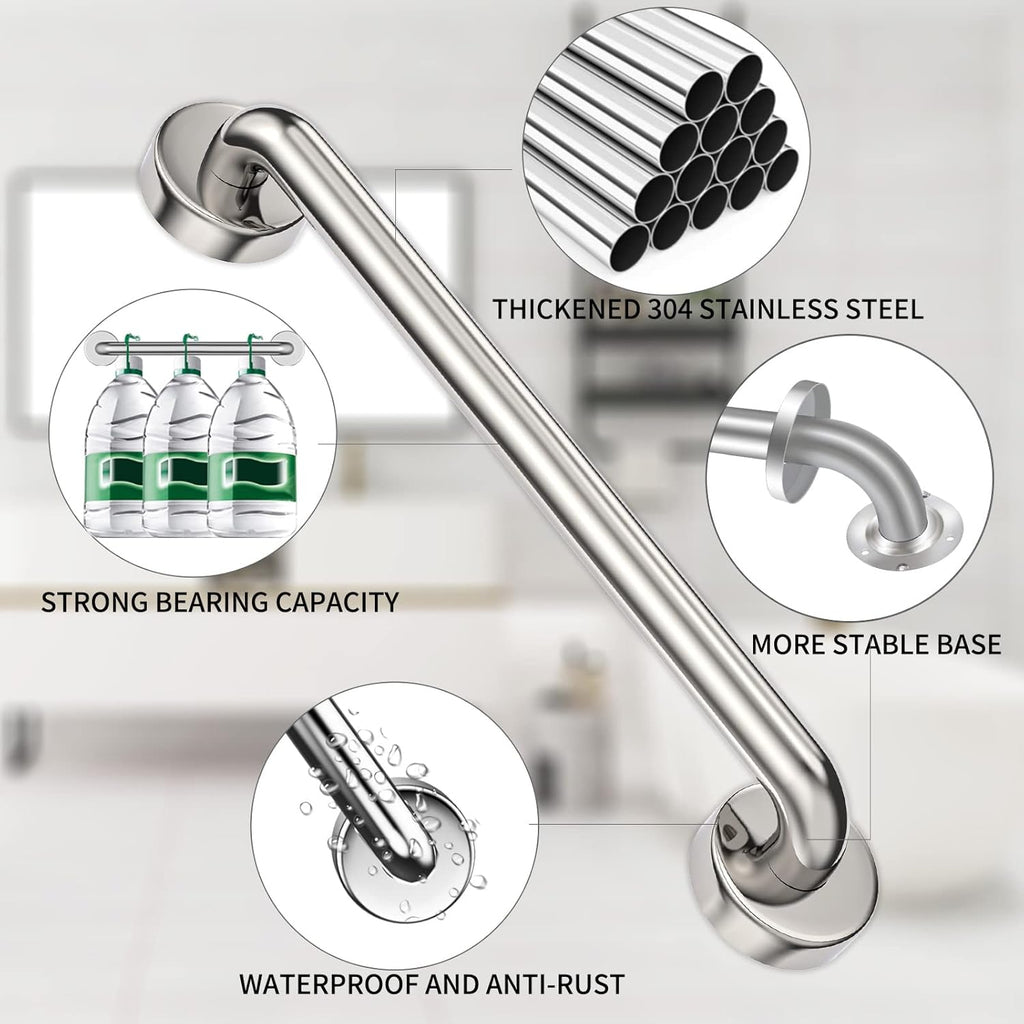 2 Pack Brushed Nickel SUS304 Safety Bathroom Grab Bars with Concealed Screws L983305