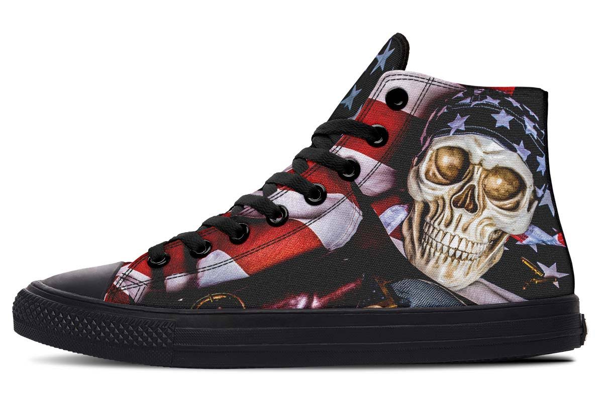 Skull And Stars Bandana Hightops Black Sole US 8 N2139